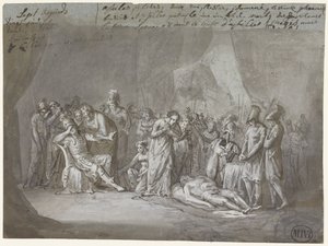 Liget af Patroclus i Achilles telt sørgede