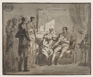 Dronning Wilhelmina besøger den sårede prins af Orange, efter slaget ved Waterloo, i Bruxelles
