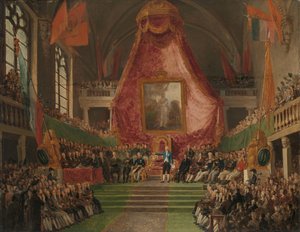 Den højtidelige indvielse af universitetet i Gent af prinsen af Orange i tronsalen i rådhuset den 9. oktober 1817