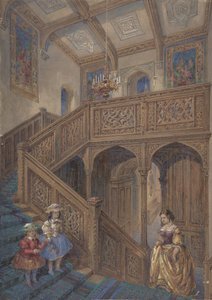 Design til en jakobinsk stil trappe recto, Architectural Element Design verso, ca. 1867. af Matthew Digby Wyatt
