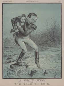Et falsk skridt! eller vejen til ruin (farve litho) af Matthew