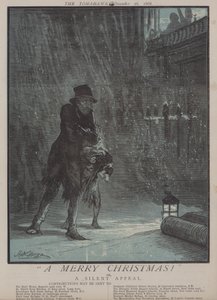 Glædelig jul! eller, A Silent Appeal (farve litho) af Matthew
