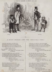 En rigtig glædelig sang til juletid! (farve litho) af Matthew