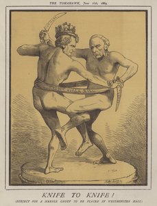 Kniv til kniv! (farve litho) af Matthew