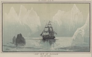 Ikke uden for fare eller blandt isbjergene (farve litho) af Matthew