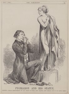 Pygmalion og hans statue (farve litho) af Matthew