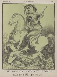 St Dragon and the George eller, er det kommet til dette? (farve litho) af Matthew