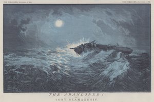 De forladte! eller Tory Seamanship (farve litho) af Matthew