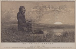 Den franske Memnon eller Venter på krig (farve litho) af Matthew
