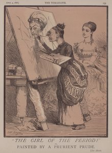 Periodens pige! eller, malet af en Prurient Prude (farve litho) af Matthew