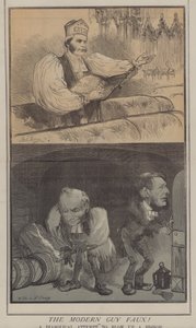 Den moderne fyr Faux! eller et djævelsk forsøg på at sprænge en biskop (farve litho) af Matthew
