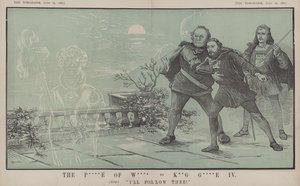 Prinsen af Wales, til kong George IV: Jeg følger dig! (farve litho) af Matthew