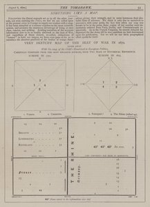 Meget skitseret kort over krigen i 1870 (farve litho) af Matthew