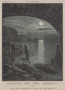 Venter på dommen! eller, det mest skamfulde syn i verden (farve litho) af Matthew