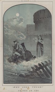 Hvem går der? eller, ven eller fjende (farve litho) af Matthew