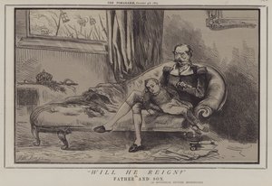 Vil han regere? eller, far og søn (farve litho) af Matthew