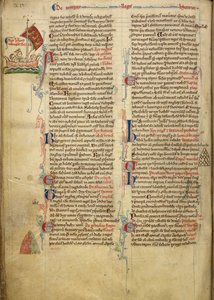 Royal 14 C. VII, f.116v Randtegning af kong Henrik III, der sejler over Den Engelske Kanal til Bretagne, med en del af den tilhørende tekst i forfatterens egen hånd, illustration fra 