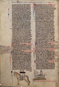 To tempelriddere på én hest Fra Chronica maiora I af Matthew Paris, 1200-tallet