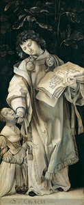 Panel af Heller-alteret forestillende St. Cyriacus af Matthias Grünewald
