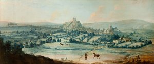 Distant View of Clitheroe, ca. 1730 (olie på lærredstavle) af Matthias Read