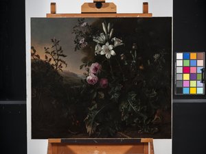 Stilleben (olie på lærred) af Matthias Withoos