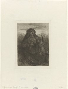 Kvinde i et landskab Kvinde med distaff af Matthijs Maris
