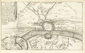 Beleg van Bonn, 1703 Plan over byen Bonne og Fort Bourgogne (...) (titel på objektet)