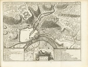 Beleg van Huy, 1705 Plan over byslottet og fortet Huy belejret af S.A.E. de Baviere & du Marechal de Villeroy le 26. maj 1705 (titel på objektet)