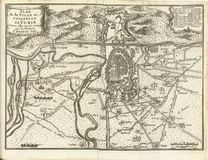 Beleg van Turijn, 1706 Plan over byen og citadellet i Torino, da de blev belejret af franskmændene (titel på objektet)