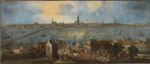 Udsigt over Antwerpen Roadstead, mellem 1682 og 1702. af Matthijs Schoevaerdts