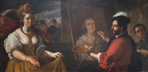 Apelles maler Campaspes portræt, Alexander den Stores elsker, anden halvdel af det 17. århundrede (olie på lærred)