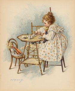 Maternal Cares (farve litho) af Maud Humphrey