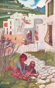En gade i Ravello (farvelitografi) af Maurice (after) Greiffenhagen