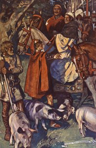 Illustration til Ivanhoe af Sir Walter Scott (farvelitografi) af Maurice (after) Greiffenhagen