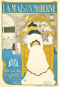 En plakat, der reklamerer for det parisiske kunstgalleri "La Maison Moderne", åbnet af Julius Meier-Graefe i 1899, 1898