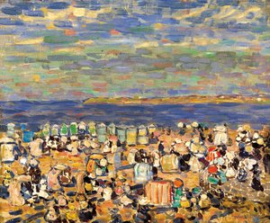 Strand ved St. Malo, ca. 1907 af Maurice Brazil Prendergast