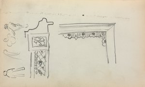 Italiensk skitsebog: Arkitektoniske detaljer og figurer side 199, 1898-1899. af Maurice Brazil Prendergast