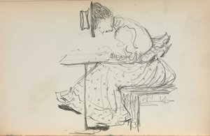 Italiensk skitsebog: Siddende kvinde side 107, 1898-1899. af Maurice Brazil Prendergast