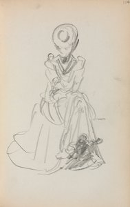 Italiensk skitsebog: Siddende kvinde side 114, 1898-1899. af Maurice Brazil Prendergast