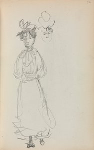 Italiensk skitsebog: Stående kvinde, forside 52, 1898-1899. af Maurice Brazil Prendergast