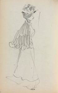 Italiensk skitsebog: Stående kvinde på profilside 130, 1898-1899. af Maurice Brazil Prendergast
