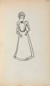 Italiensk skitsebog: Stående kvinde side 240, 1898-1899. af Maurice Brazil Prendergast
