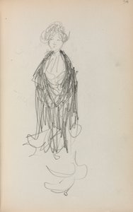 Italiensk skitsebog: Stående kvinde med sjal side 54, 1898-1899. af Maurice Brazil Prendergast