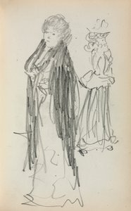 Italiensk skitsebog: To stående kvinder side 129, 1898-1899. af Maurice Brazil Prendergast