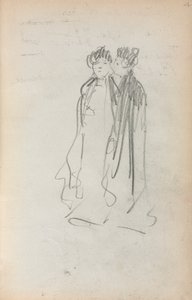 Italiensk skitsebog: To stående kvinder side 4, 1898-1899. af Maurice Brazil Prendergast