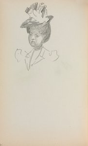 Italiensk skitsebog: Kvinde, brystlængde side 142, 1898-1899. af Maurice Brazil Prendergast