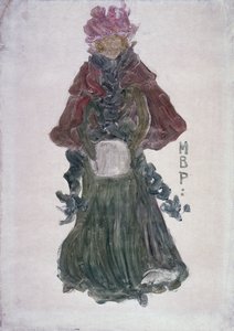 The Red Cape, ca. 1900 (monotypi på papir)