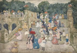The Terrace Bridge, Central Park af Maurice Brazil Prendergast