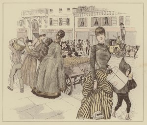 Illustration til Paris Brillant (farve litho) af Maurice Charles Mathieu Bonvoisin