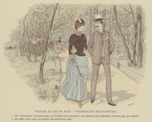 Illustration til Paris Brillant (farve litho) af Maurice Charles Mathieu Bonvoisin
